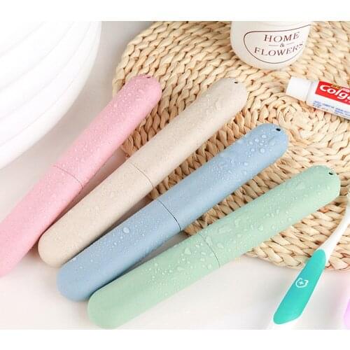 1pcs Portable Tooth Brushes Case Wheat Straw Portable Travel Toothbrush Chopsticks Pencil Box Tooth dust-proofBrushes Protector