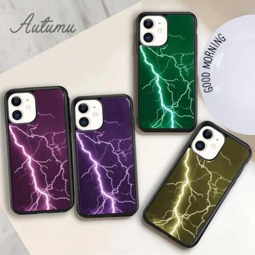 Lightning Phone Case for iPhone 11 12 Pro Max mini X XR XS SE 2020 5 6S 7 8 Plus Samsung Galaxy S8 S9 S10 Cover shell
