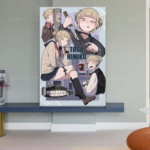Wallpaper Decorative Wall Picture For Living Room My Hero Academia MHA Toga Himiko Ainme Modular Canvas Pictures