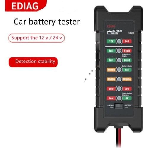 12 v / 24 v battery detector intelligent LED lawn mower motor yacht car battery tester clip