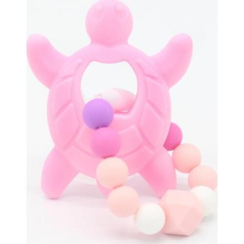 Baby Bracelet Necklace Pendant Pacifier Chain Gift Infant Supplies Silicone Toothbrush Bracelet Turtle Teether Molar Rod Toy