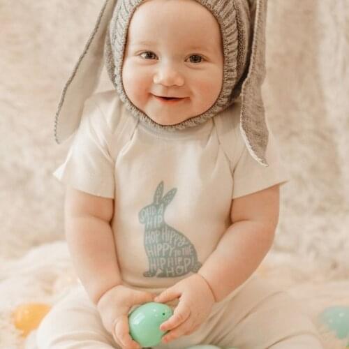 Newborn Infant Baby Boys Girls Sleeveless Jumpsuit Cotton Funny Rabbit Bodysuit Cute Summer Short White Sleeve For Baby 0-24M