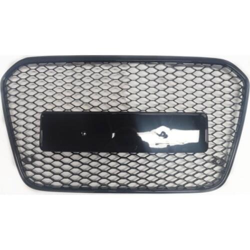 For RS6 Style Front Sport Hex Mesh Honeycomb Hood Grill Black for Audi A6/S6 C7 2012 2013 2014 2015 car-styling accessories