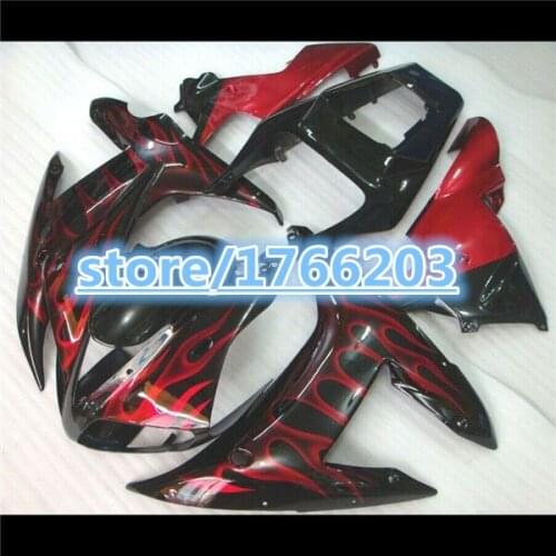For YZFR1 2002 2003 red flames 02-03 YZF1000 2002 2003 R1 YZF R1 02 03 YZF1000 02 03 ABS Fairing Set Plastic BBF