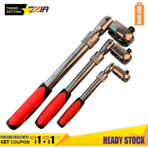 LAMEZIA 1/4 1/2 3/8 72-Tooth Carbon Steel Retractable Ratchet Wrench Automatic Quick Release Spanner Multifunctional Hand Tool