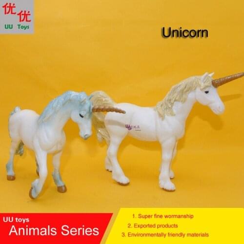 Hot toys: Mythology Unicorn Horse Simulation model Animals kids toys children educational props
