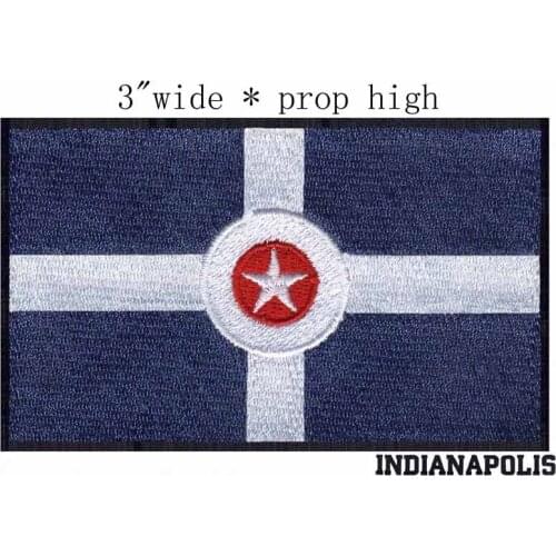 Indianapolis, Indiana USA Flag 3.0" wide embroidery patch for fabric applique flowers/mass effect/fabric applique