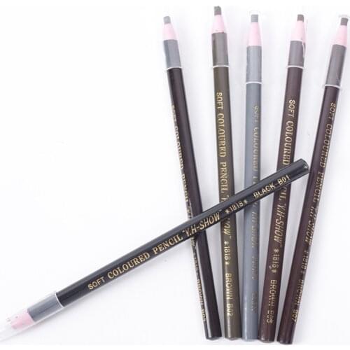 12 Pcs Eyebrow Pencil Free Cutting Natural Long Lasting Black Brown Coffee Microblading Permanent Waterproof Eyebrow Make Up