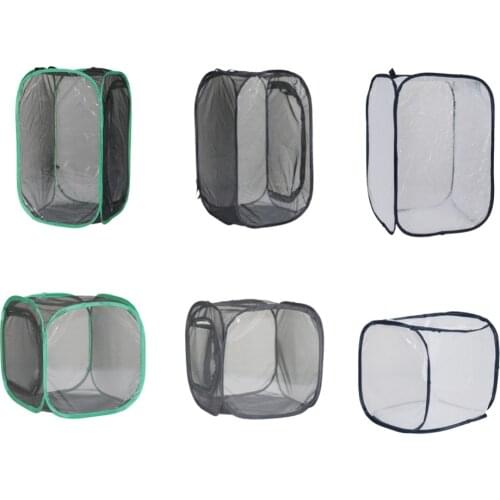 1 Pcs Insect Breeding Cages Net Cloth Butterfly Mantis Stick Praying Cylindrical Pop-up Cage 2 Sizes