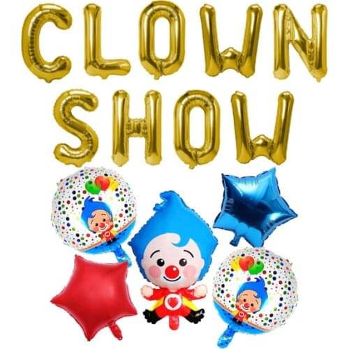 Clown Show Banner Mylar Foil Balloon Circus Carnival Backdrop For Circus Carnival Party Supplies Decorations