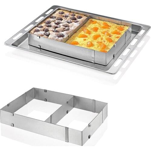 Mousse Cake Ring Stainless Steel Adjustable Square Cheesecake Pan Decorating Baking Mould Frame Tool Cake Pastry Cutter Bakeware