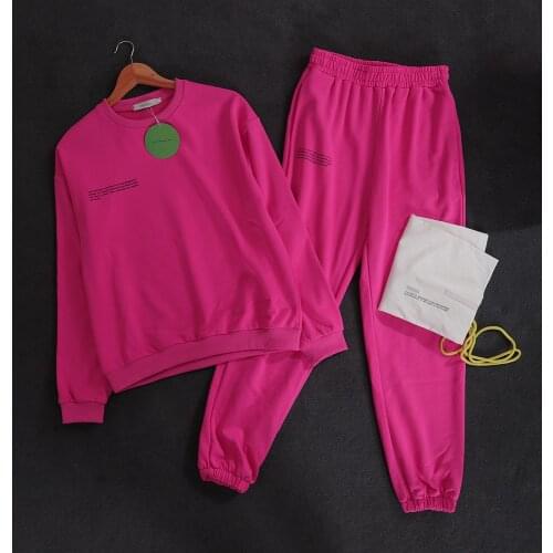 Solid Two Piece Sets Women Sweatsuits Oversized Sweatshirts Long Sweatpants Female Tracksuits Loose Outfits Sportwear Spring