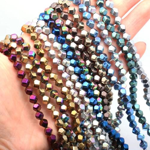 Colorful Hematite Gall Stone Beads Irregular Loose Spacer Beads for Jewelry Making DIY Charm Necklace Bracelet Accessories 6x6mm