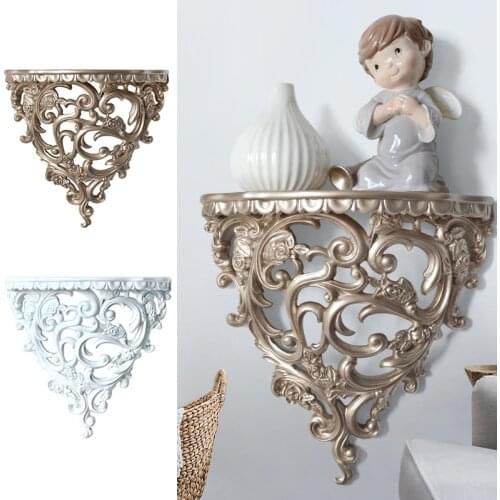 1Pc European Style Resin Wall Shelf Three-dimensional Partition Hanging Storage Rack Living Room Decorative Ornament