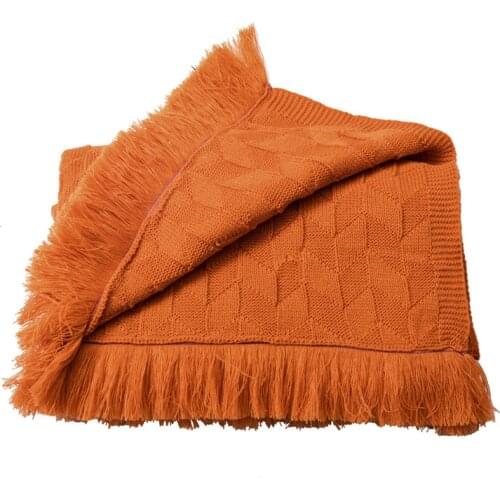 New Nordic Retro Acrylic Knitted Solid Color Blanket Bedside Bed Towel With Sofa Throw Blanket And Cover Blanket