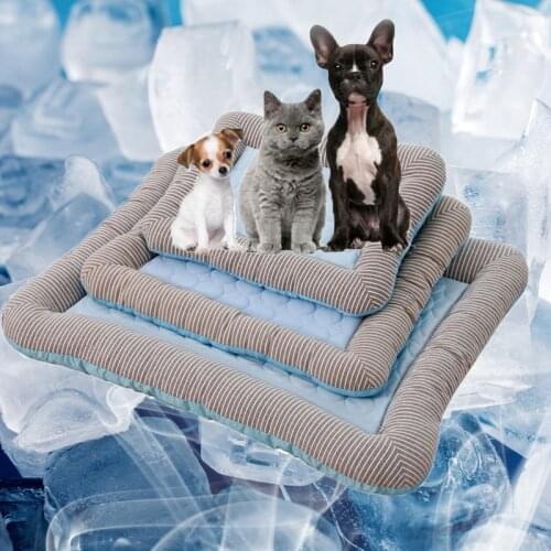 Ice Pad Pet Products Dog Kennel Mattress Breathable Non-Slip Ice Silk Cooling Blanket Sofa Car Floor Cushion Ice Pad Dog Cooling