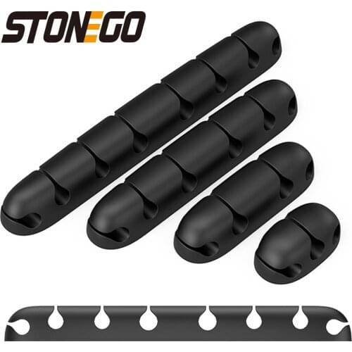 USB Cable Organizer Wire Winder Silicone Tie Fixer Wire Management organizador Cord Clip Office Desktop Phone Cables holder