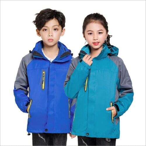 Autumn Winter Childrens Jacket For Boys Thicken Windproof Waterproof Warm Removable Coats Boys Girls Mountaineering Clothes