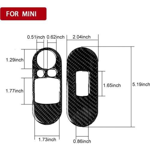 Carbon Fiber Stickers Car Window Control Switch Panel Decor Frame Cover for Mini Cooper F56 Car Styling Sticker