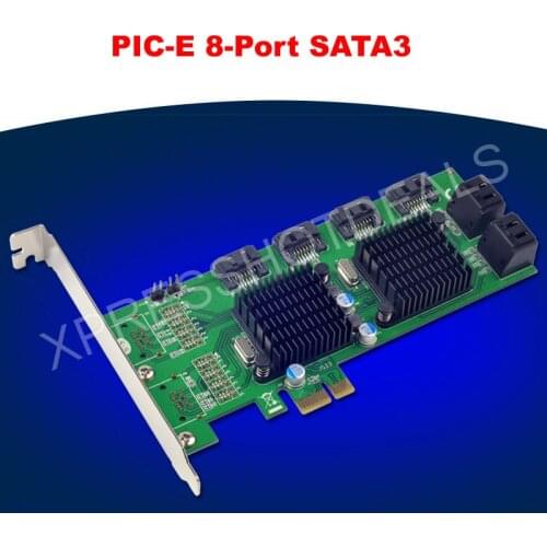 PCI-E SATA3.0 expansion card 8 port SATA3 SATA III 6G Marvell double chip With Original Retail Box