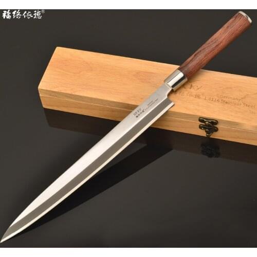 11inch Left Hand Professional Japanese Sashimi Sushi Knife German 1.4116 Steel Fish Filleting Cooking Knife Rosewood Handle 9.2W