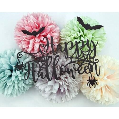 Happy Halloween Metal Die Cuts Templates Stencil Crafts Metal Hollow Cutters Card Making Family Photo Album Cutting Dies