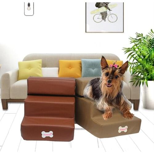 Dog Bed 3 Steps Dog Stairs Dog Ladder Detachable Pet Stairs Cat Puppy Ramp Anti-slip Removable Dogs Bed Stairs Pet Supplies