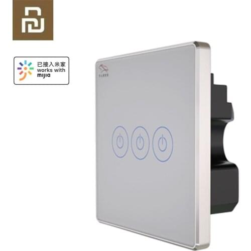 Youpin PTX Touch Switch Standard Crystal Glass Panel Zero Line Connect Light Wall Touch Screen Switch for APP Control