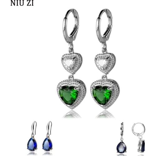 New Women Unusual Hoop Earrings Luxury Vintage Heart Crystal Zircon Dangle Earrings Female Piercing Ear Buckle K-pop Accessories