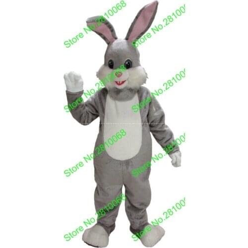 EVA Material Helmet Grey Bunny Rabbit Mascot Costumes Cartoon Apparel advertisement costumes Halloween Birthday party 147