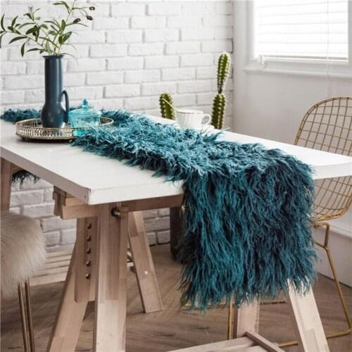 Plush Table Runner Wedding Party Table Flag Tablecloth Living Room Home Desktop Decoration Table Cloth