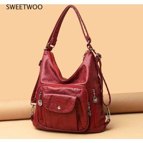 Vintage Women Bag Fashion Brand Womens Bag Leather Messenger Bag Designer Shoulder Bag Womens Handbag Large Womens Purse