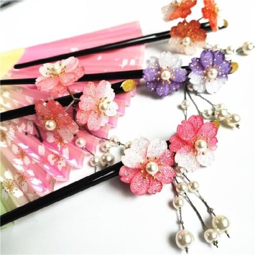 Vintage Womens Hair Stick Tassel Step Shake Flower Hair Decor for Hanfu Cosplay Costume Decor Hairpin for Women Girl Gift 1pcs
