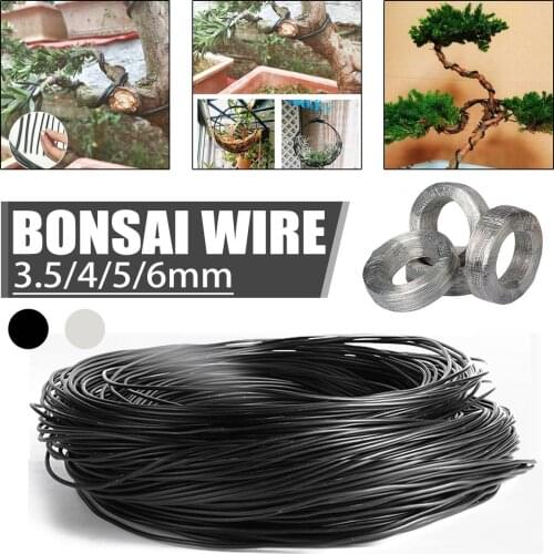 1 Roll Aluminum Tree Training Wires for Garden Plants Practical Bonsai Wire Beginners Trainers Artists Black Silver 3.5/4/5/6mm
