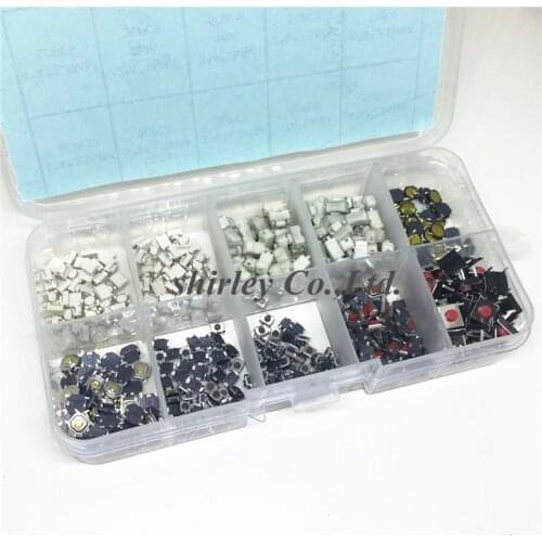 10 models 500pcs Tactile Push Button Switch Micro Switch for Car remote control maintenance button switch