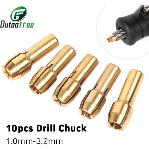10PCS/lot Stainless Steel Chuck Rotary grinders polishing copper engraving machine chuck Dremel accessories jade carving copper
