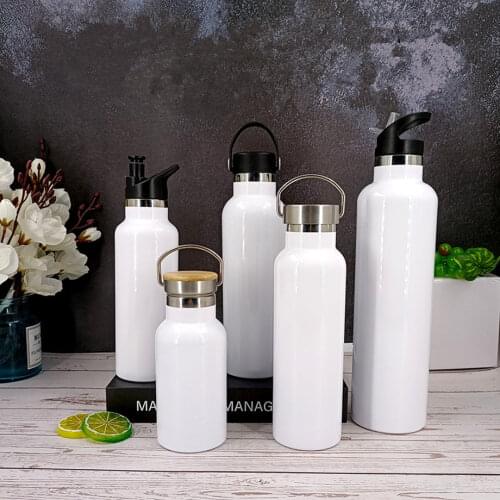 20pcs/lot Double wall water bottle sports flask travel mug stainless steel wide mouth insulated vacuum multi leak proof lid