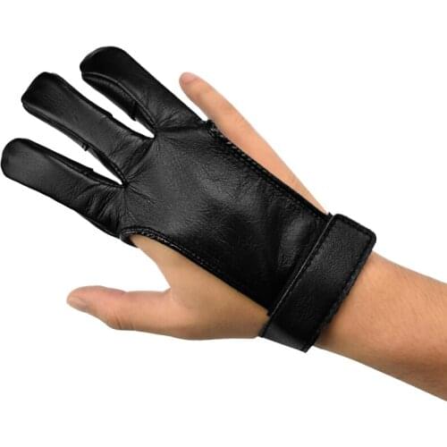 1Piece3 Finger Archery Sheep Leather Protect Glove For Compound Recurve Bow Outdoor Shooting Hunting Free Shipping