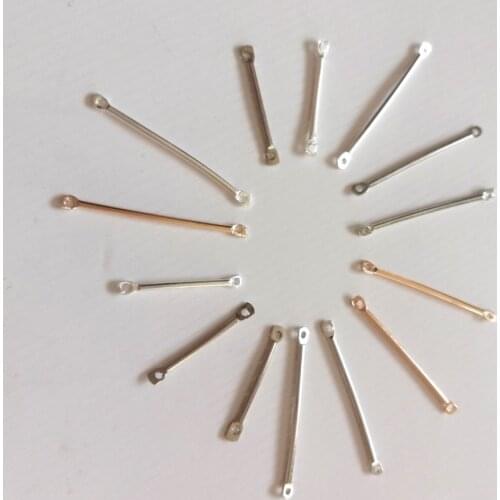 Hot 20pcs Double Hole Connection Rod Metal Earrings Ear Clip Ear Hook DIY Fashion Handmade Ear Jewelry Materials And Accessories