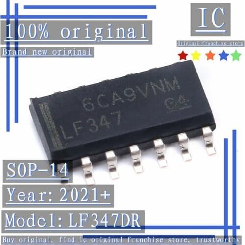 2021+100% Brand new original 10PCS-50PCS LF347DR LF347 SOP-14 Quadruple Operational Amplifier