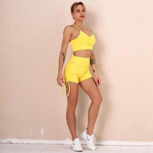 2021 Custom High Quality Private Label Push Up Impact Seamless Yoga Sports Bra And Shorts Set