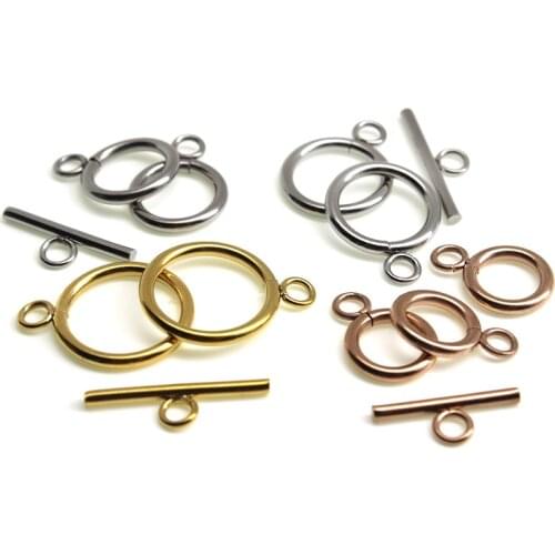 5set/lot Stainless Steel OT Clasps Bracelet Toggle Clasp Connectors for DIY Bracelet Necklace Jewelry Findings Making Supplies