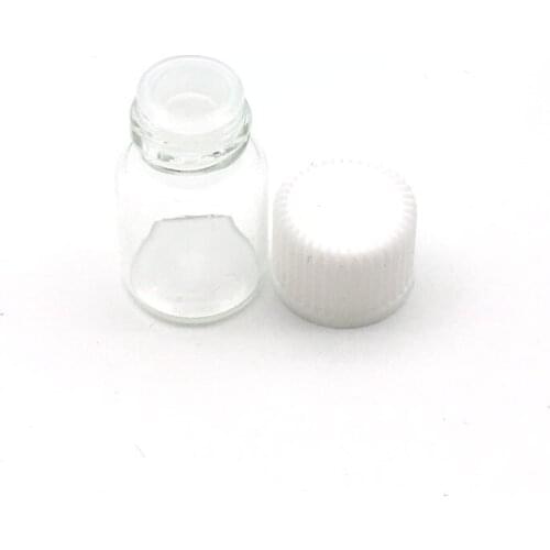 5pcs Small Empty Perfume Sample Clear Glass Bottle with No Hole Screw Cap Mini Essential Oil 2ml Vials