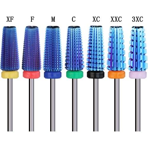 5PCS/Bag 5 IN 1 Tungsten Nail Drill Bits Nail Mills Cutter Nails Accessories For Electric Nail Drill Machine Polish Tools