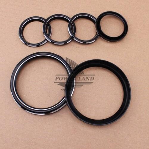 6pcs Motorcycle Aluminum Speedometer Protector Cover Tachometer Trim Ring Case for Harley Classic Street Road Glide 1986-Up