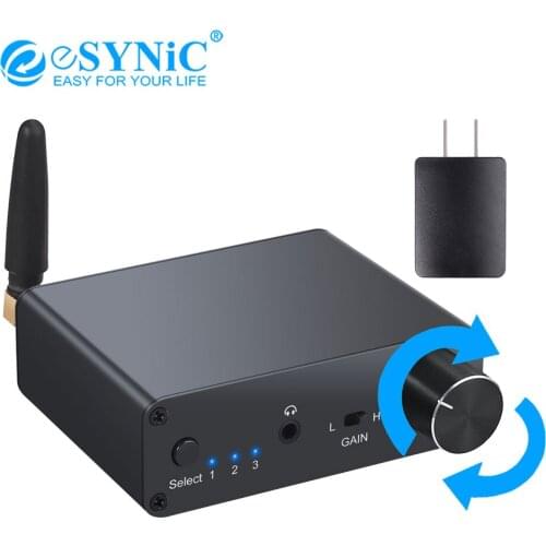 ESYNiC 192kHz DAC Digital to Analog Converter with Headphone Amp Support APT-X DAC Bluetooth-compatible V5.0 Receiver Audio