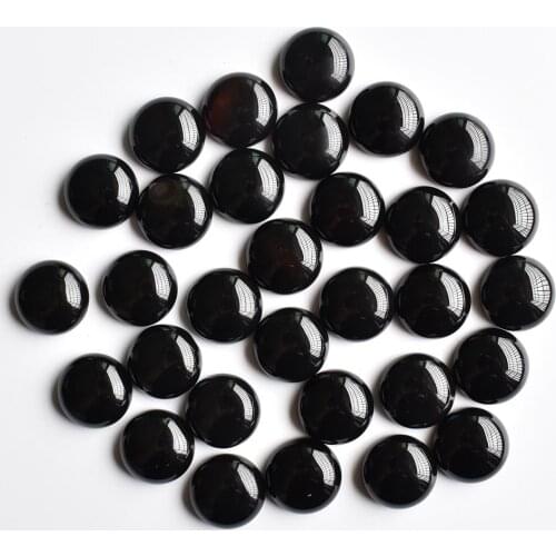 Wholesale30pcs/lot 2020new fashion natural black onyx round shape CABOCHON beads 16mm for jewelry making free shipping