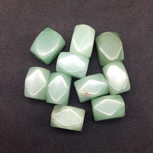 Natural Stone Beads Cube Faceted Sqaure Nugget Green Aventurine DIY Making Jewelry 13x18mm Good Quality Rare Bead