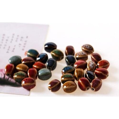 Rhombus Shape Porcelain Bead Ceramic Beads Glaze Jewelry For Women Men Diy Bracelet Necklace Accessories 10 Pieces 13 mm *10 mm