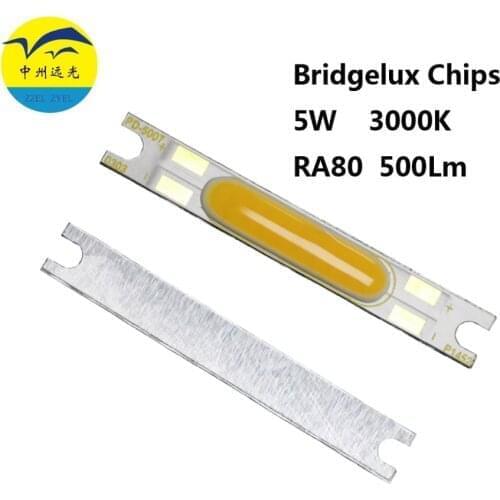 Bridgelux Chips 10pcs/Lot DC9V 5W 50X7mm 500lm CRI80 Strip COB LED Light Module for BULB